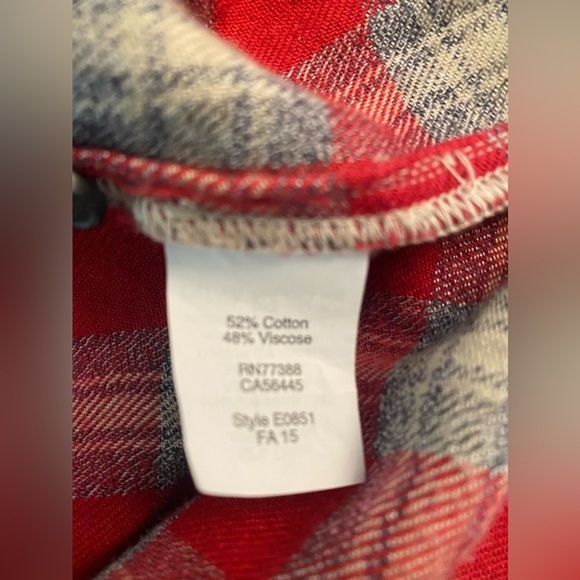 Madewell Red Plaid Button Up Long Sleeve Shirt Dress Size XS. - Picture 7 of 9